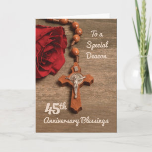 Deacon 45th Ordination Jubileum Roos & Rosary Kaart