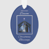 Deacon Christmas Blessing Manger on Blue (devant)