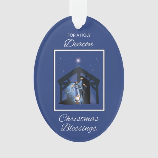 Deacon Christmas Blessing Manger on Blue (devant)
