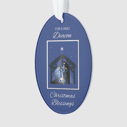 Deacon Christmas Blessing Manger on Blue (devant)