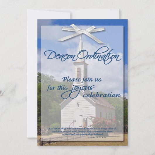 Deacon Ordination Invitation Kaart (Voorkant)