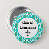 Deaconess Aqua Blauwgroen Blue Kente Cloth Button (Voorkant /achterkant)