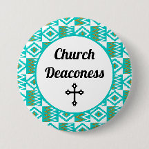 Deaconess Aqua Blauwgroen Blue Kente Cloth Button 