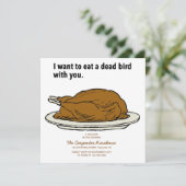 Dead Bird Thanksgiving Invitation Kaart (Staand voorkant)