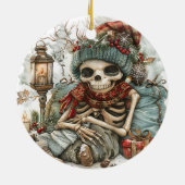 Dead Cozy - Winter Skeleton Vibes Keramisch Ornament (Achterkant)