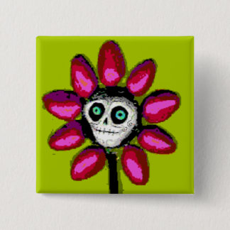 Dead Daisy 2 Vierkante Button 5,1 Cm