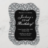 Dead Damask - Chic Sugar Skull Aangepaste Uitnodig Kaart (Voorkant / Achterkant)