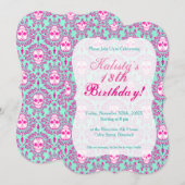 Dead Damask - Chic Sugar Skull Aangepaste Uitnodig Kaart (Voorkant / Achterkant)