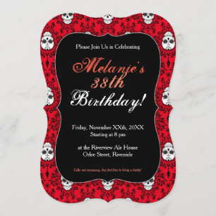 Dead Damask - Chic Sugar Skull Aangepaste Uitnodig Kaart