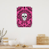 Dead Damask - Chic Sugar Skull Art Poster (Cuisine)