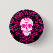 Dead Damask - Chic Sugar Skull Button Pin (Voorkant)