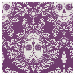 Dead Damask - Chic Sugar Skull Damask Patroon Stof