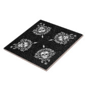 Dead Damask - Chic Sugar Skull Pattern Tile Tegeltje (Zijkant)