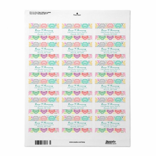 Dead Damask - Custom Sugar Skull Adresetiketten Etiket (Full Sheet)