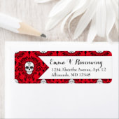 Dead Damask - Custom Sugar Skull retouradres Etiket (Insitu)