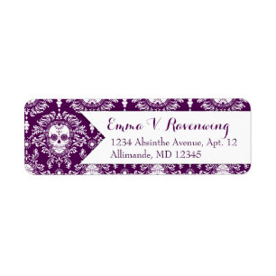 Dead Damask - Custom Sugar Skull retouradres Etiket