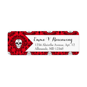 Dead Damask - Custom Sugar Skull Return Address Etiket