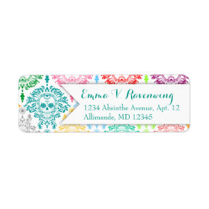 Dead Damask - Custom Sugar Skull Return Address Etiket