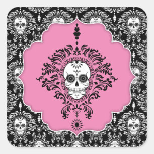 Dead Damask - Ingelijste Sugar Skull Stickers