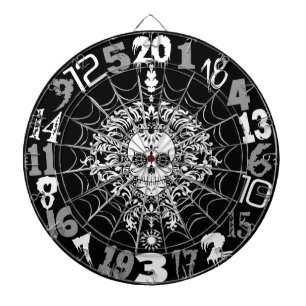 Dead Damask - Sugar Skull & Spider Web Dartboard Dartbord