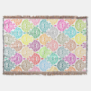 Dead Damask Sugar Skull Throw Blanket Deken