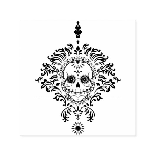 Dead Damask Sugar Skull Zelfinking Stamp Zelfinktende Stempel (Design)