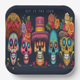 Dead Day Party Sugar Skull Halloween-feestdag Papieren Bordje