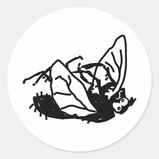 Dead Fly Ronde Sticker (Voorkant)