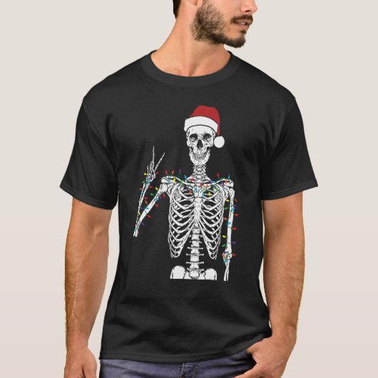 Dead-Inside But Jolly AF Skeleton Christmas Funny  T-shirt (Voorkant)