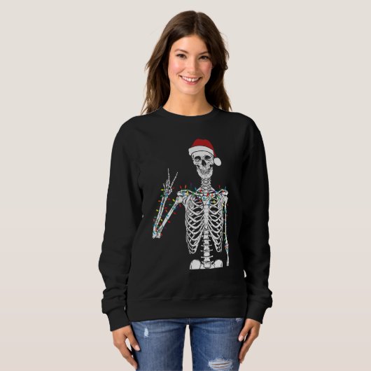 Dead-Inside But Jolly AF Skeleton Christmas Funny Trui (Voorkant volledig)