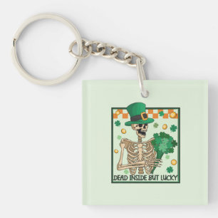 Dead Inside But Lucky beroemd gemaakt door Skeleto Sleutelhanger