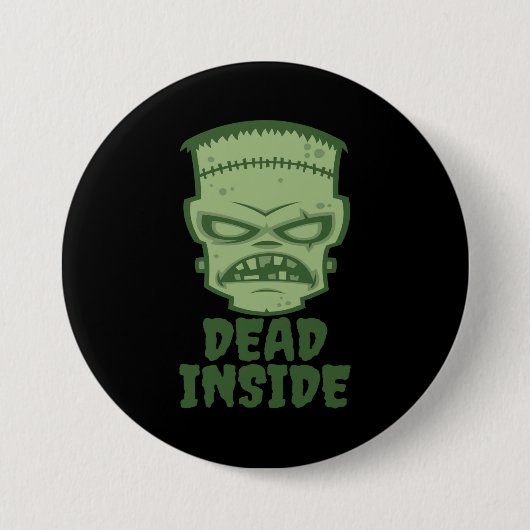 Dead Inside Frankenstein Monster Ronde Button 7,6 Cm (Voorkant)