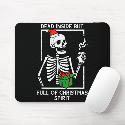 Dead Inside Full Christmas Srit Skeleton Xmas Wome Muismat (Met muis)