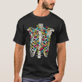 Dead Inside, Jolly AF, Funny Xmas Skeleton, Retro  T-shirt (Voorkant)
