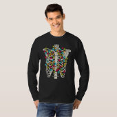 Dead Inside, Jolly AF, Funny Xmas Skeleton, Retro T-shirt (Voorkant volledig)