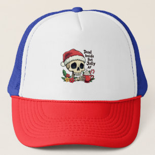 Dead Inside maar Jolly AF Hot Cacao Latte Xmas Sku Trucker Pet
