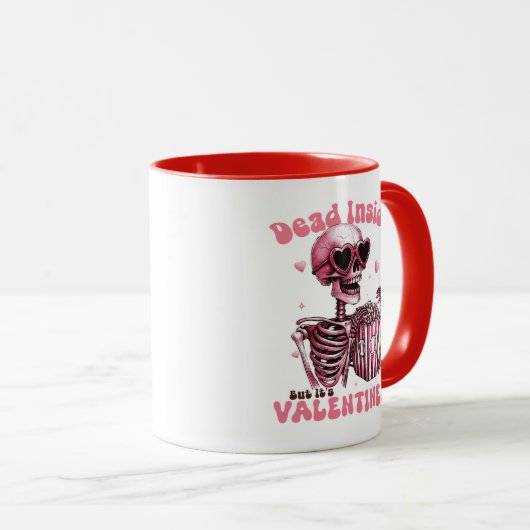 Dead Inside Mais c'est Valentine drôle Mug (Devant droit)