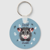 Dead Inside Opossum Keychain Spooky Ghost & Skull (Voorkant)