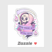 Dead Inside Pastel Gothic Grim Reaper Sticker (Vel)