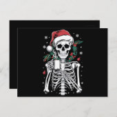 Dead Inside Skeleton Christmas Koffie Liefhebber G Briefkaart (Voorkant / Achterkant)