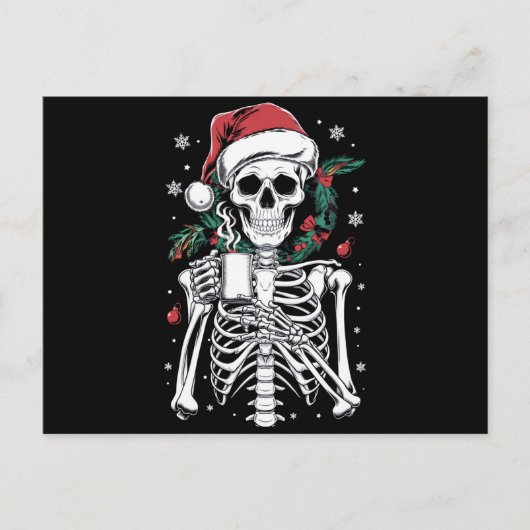 Dead Inside Skeleton Christmas Koffie Liefhebber G Briefkaart (Voorkant)
