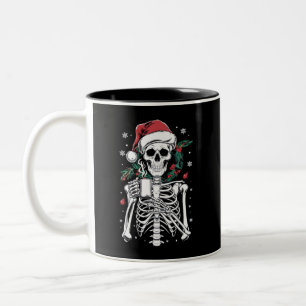 Dead Inside Skeleton Christmas Koffie Liefhebber G Tweekleurige Koffiemok
