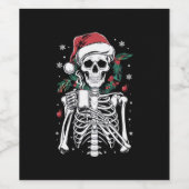 Dead Inside Skeleton Christmas Koffie Liefhebber G Wijn Etiket (Enkel label)