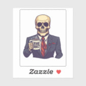 Dead Inside Skull - Grappig Werkdag Skelet Sticker (Vel)