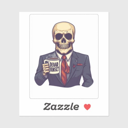 Dead Inside Skull - Grappig Werkdag Skelet Sticker (Vel)