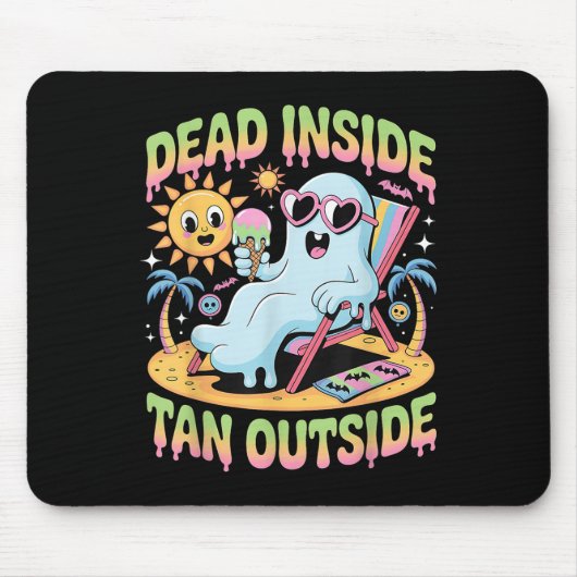Dead Inside Tan Outside Funny Ghost Summerween (1) Muismat (Voorkant)