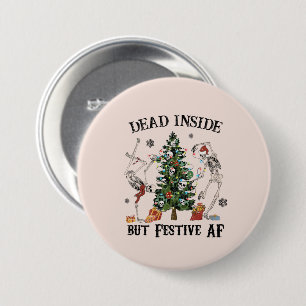Dead Inside   Vreemde kerst Ronde Button 7,6 Cm