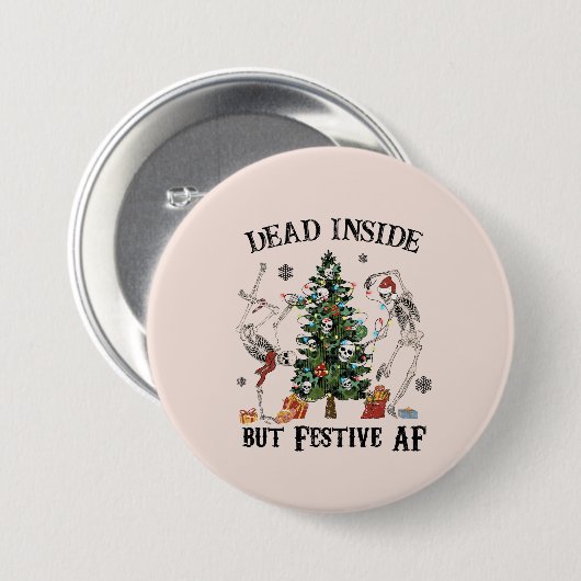 Dead Inside | Vreemde kerst Ronde Button 7,6 Cm (Voorkant /achterkant)