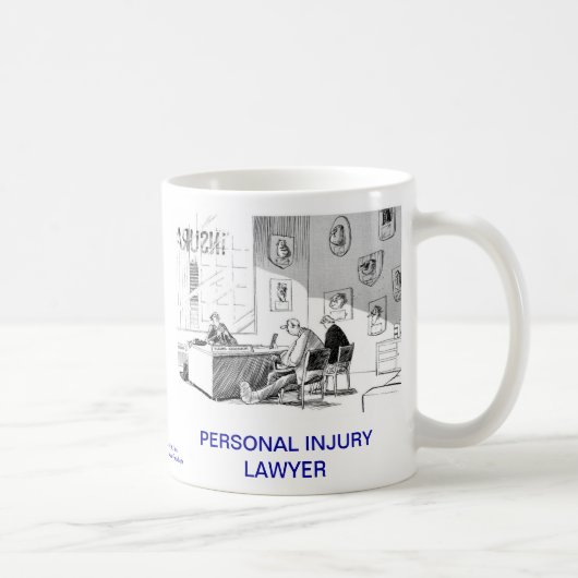 Dead Lawyer™ Personal Injury Lawyer Coffee Mok (Rechts)