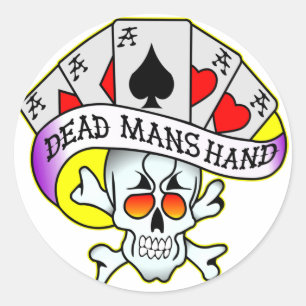 Dead Mans Hand Oude School Tattoo Ronde Sticker